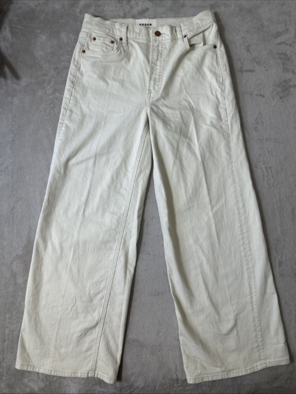 Boden wide leg jeans women’s cream high rise denim pants 29